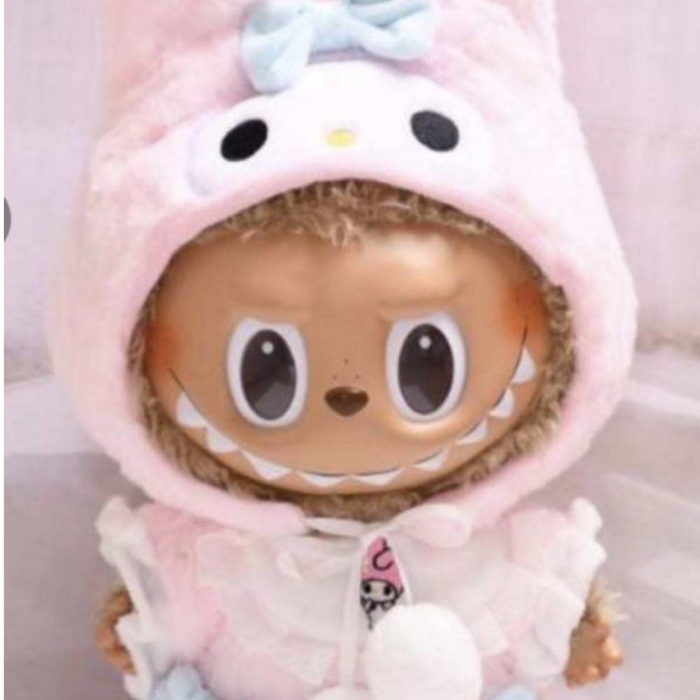 Labubu 38 cm big Labubu clothes- Cute Pink plush my melody outfit